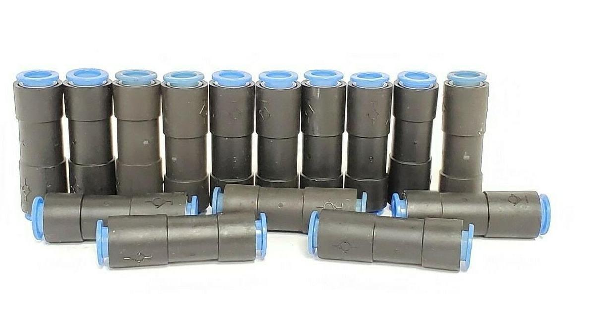 Used LOT OF 15 NEW SMC 10 STRAIGHT UNION FITTINGS, 10MM-10MM