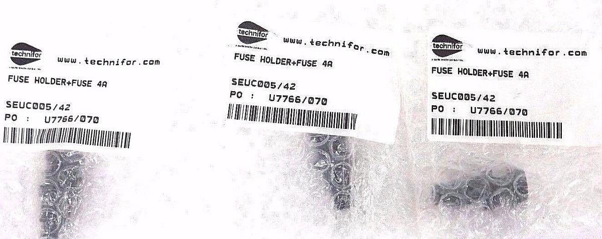 Used LOT OF 3 NEW TECHNIFOR SEUC005/42 FUSE HOLDERS + FUSE 4A