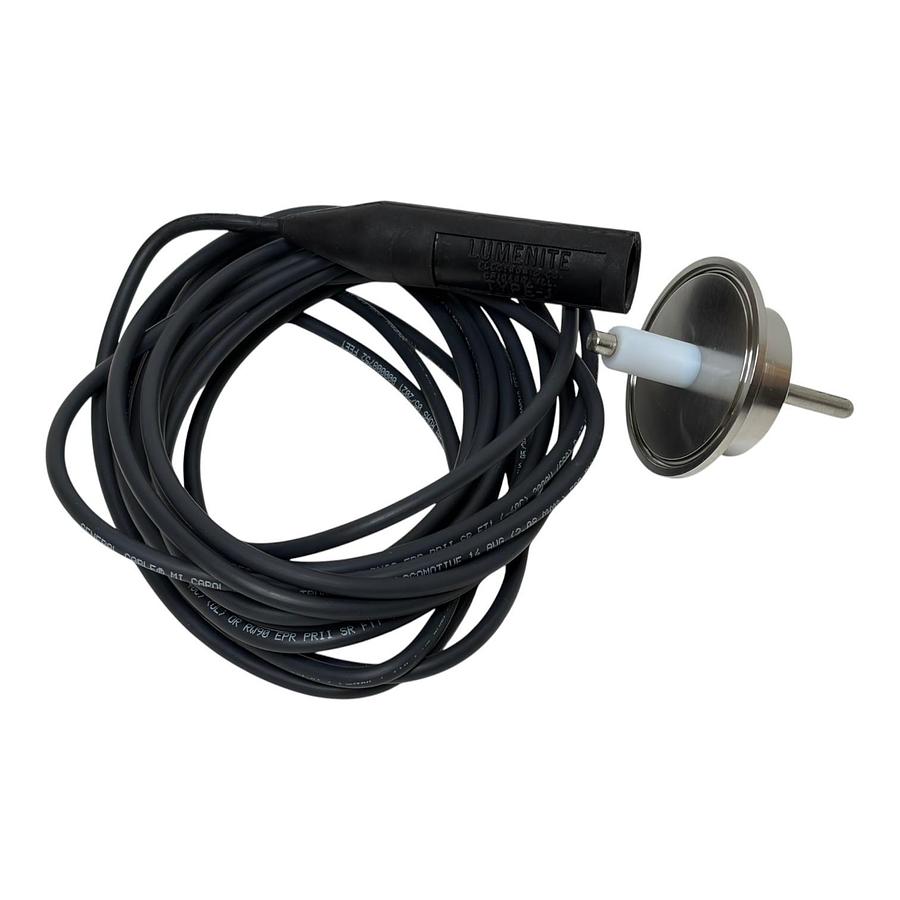 NEW Lumenite 2" Sanitary Tri-Clamp Level Probe 1.25" Rod w/ Type-J 20ft Cable
