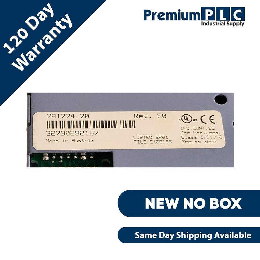 Used NEW B&R 7AI774.70 REV. E0 2003 ANALOG INPUT MODULE 4-INPUTS W/TB712 TERM.BLOCK