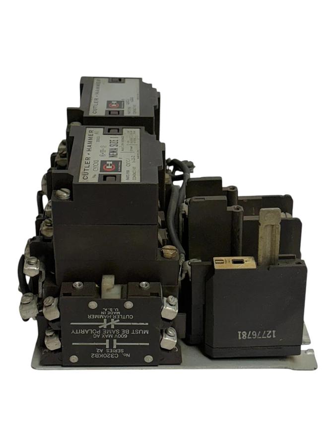 Used Cutler Hammer C50CN3 NEMA Size 1 Reversing Contactor Starter 120V Coil C320KB2