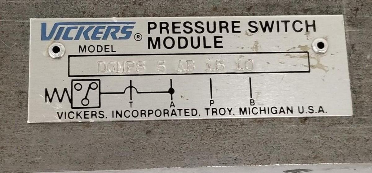 Used VICKERS DGMPS-5-AB-15-10 PRESSURE SWITCH 100-300PSI DGMPS5AB1510