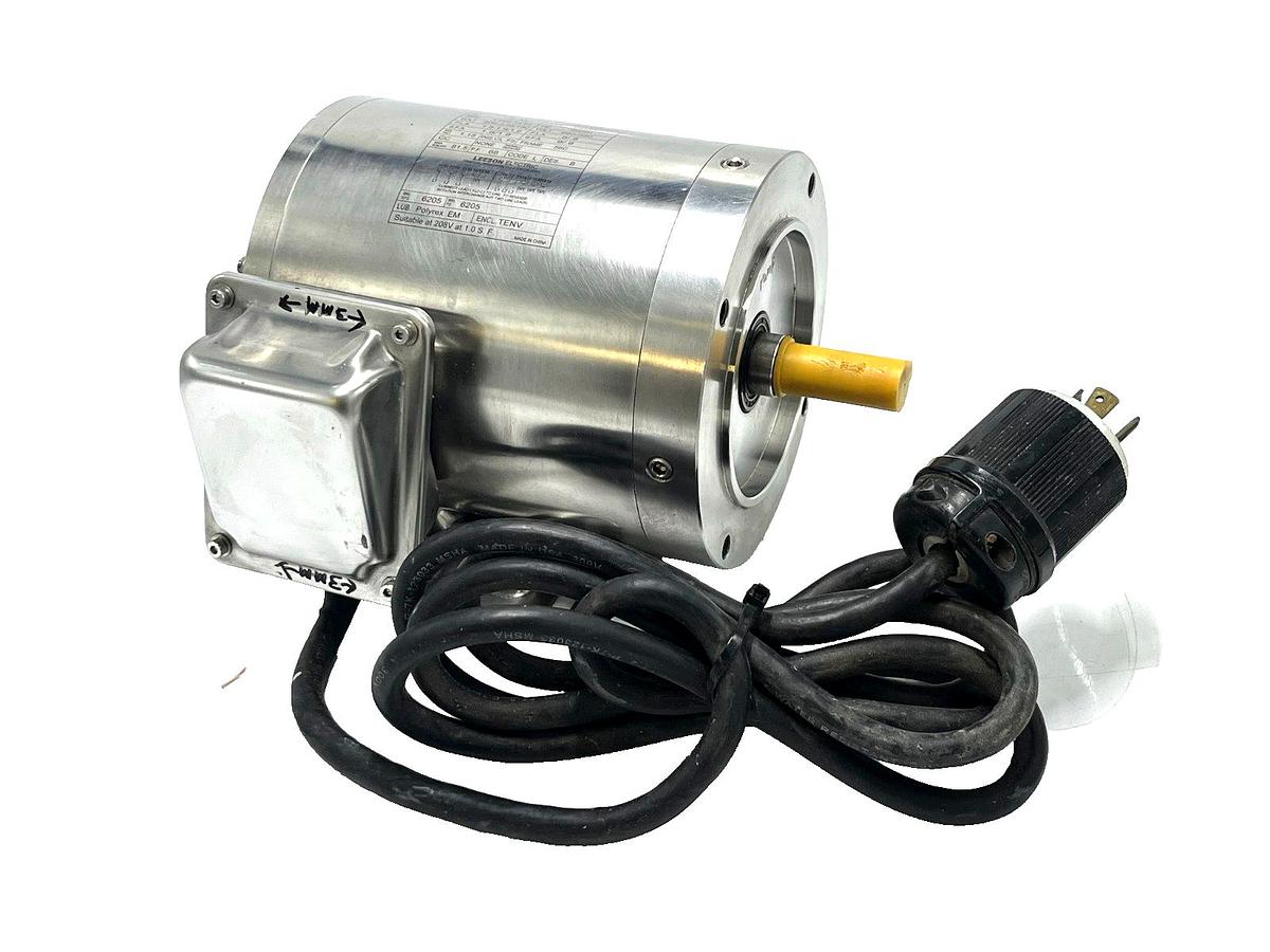 Used Leeson 191204.00 Washguard SST 1HP 1750RPM 3PH 56C Stainless Motor C6T17NK30