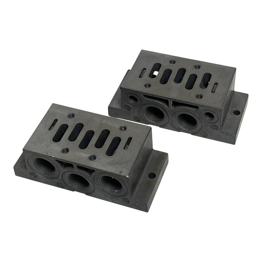 Lot of 2 Rexroth R432015307 Pneumatic Manifold Valve Base Block Aventics ISO2 1/