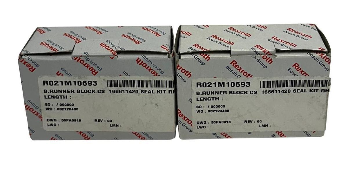 2 REXROTH R021M10693 / R166611420 BALL RUNNER BLOCKS CARBON STEEL NSMP