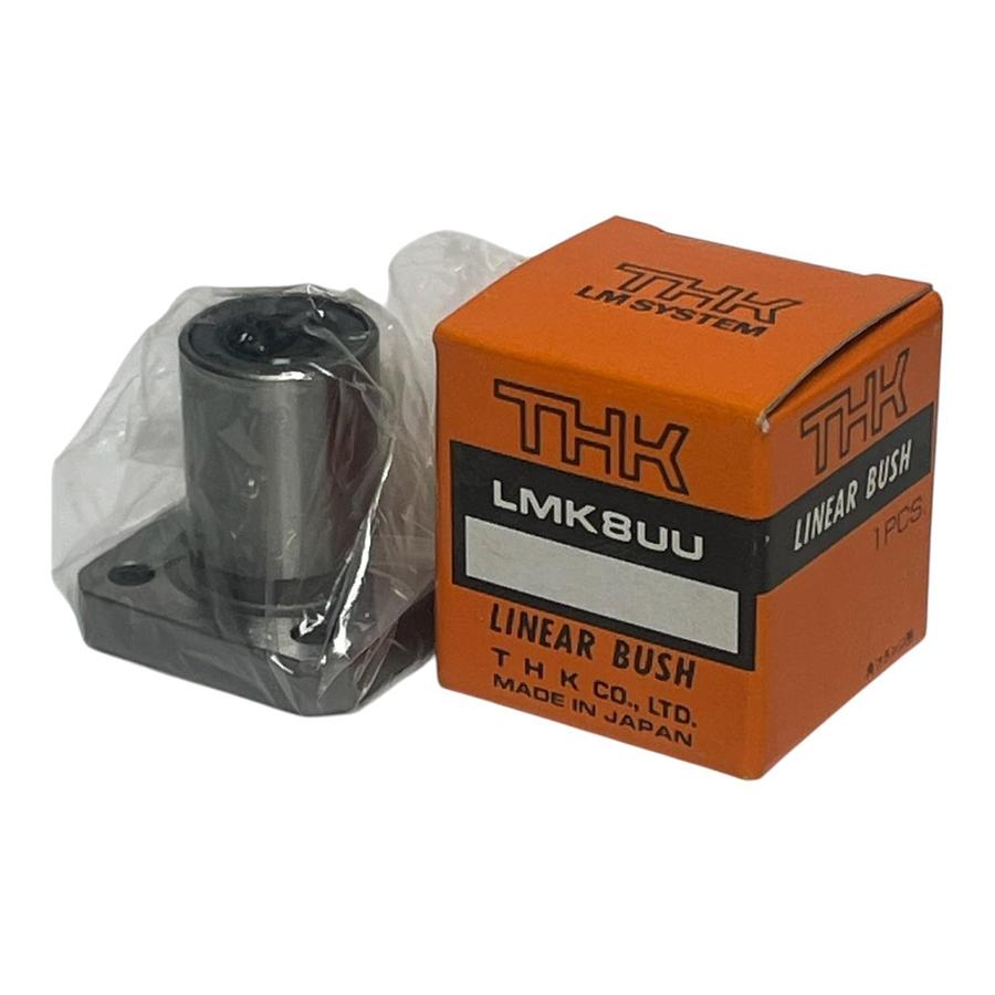 Used Lot of 4 THK LMK8UU Linear Bushings Square Flange 8mm ID New Surplus