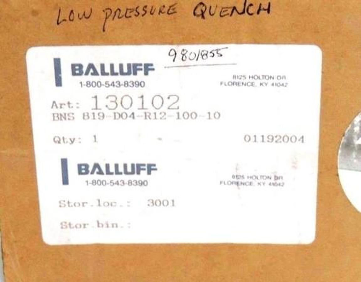 Used NIB BALLUFF 819-D04-R12-100-10 LIMIT SWITCH 130102, 6-60VAC/DC, 819D04R1210010