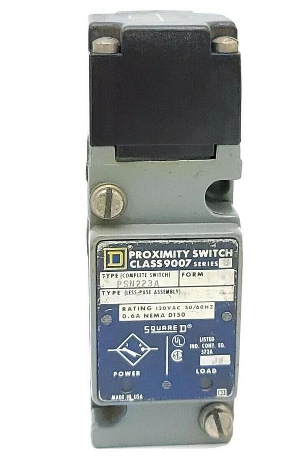 Used SQUARE D 9007-PSN223A PROXIMITY SWITCH 120VAC 50/60HZ 9007PSN223A SER. C