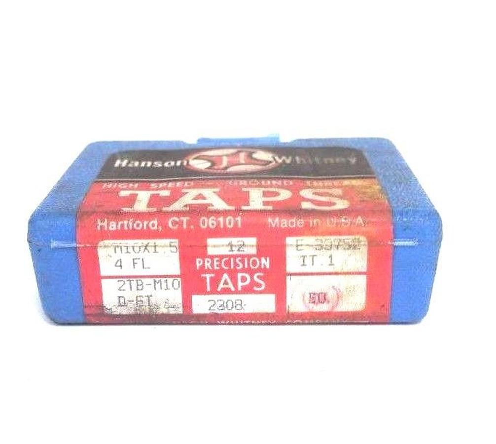 Used (7) NIB HANSON WHITNEY M10X1.5 HIGH SPEED TAPS, 4 FL, 2TBM10, D-6T, E33752, IT.1