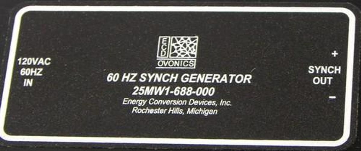 Used NEW ECD OVONICS 25MW1-688-000 SYNCH GENERATOR 120VAC, 60HZ, 25MW1688000