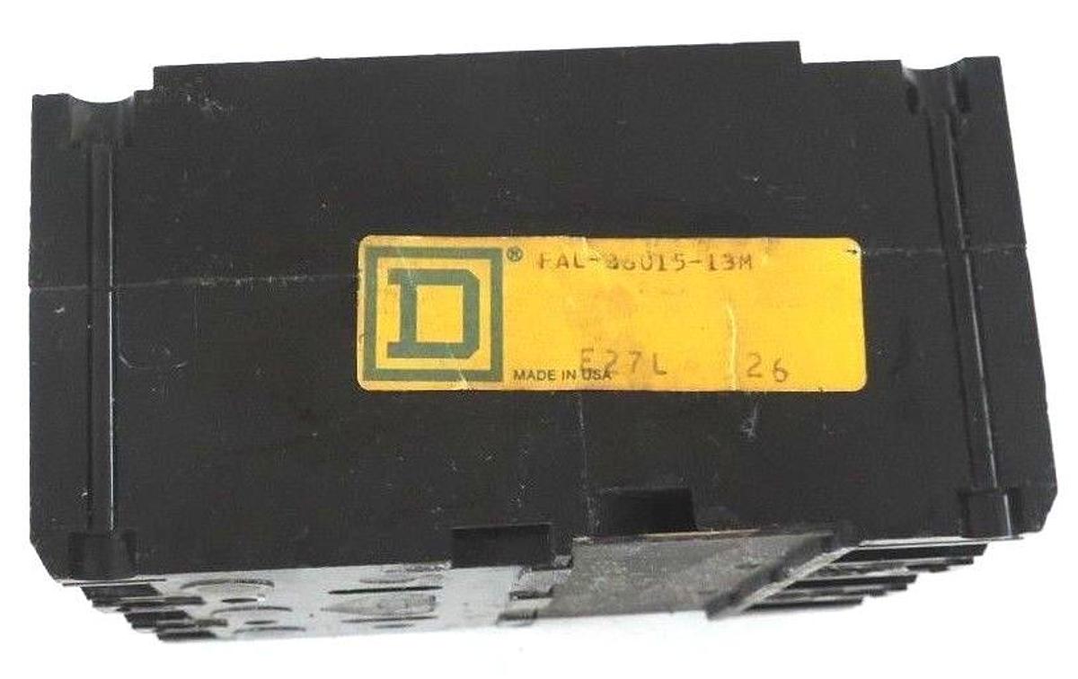 Used SQUARE D FAL-36015-13M CIRCUIT BREAKER FAL3601513M 3-POLE, 600 VAC, FAL3601513M