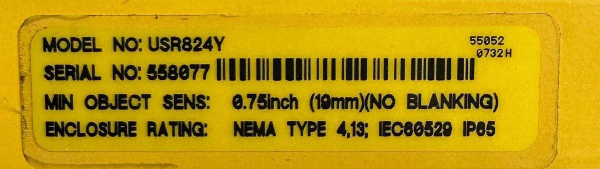 Used BANNER USR824Y MINI-SCREEN SAFETY LIGHT CURTAIN RECEIVER 55052
