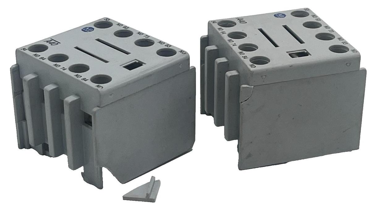 Used LOT OF 4 Allen Bradley 100-FA40 SER A Auxiliary Contact Block 100-F 10A 600V