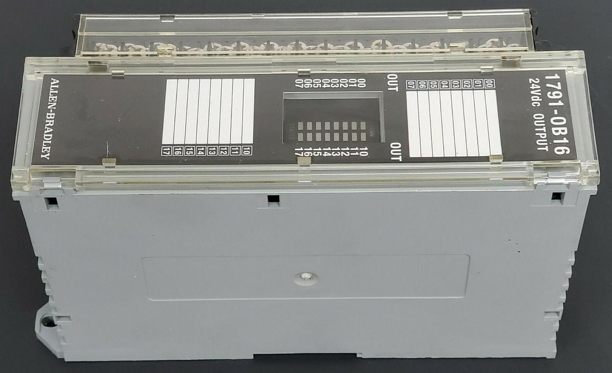 Used ALLEN BRADLEY 1791-0B16 I/O BLOCK 17910B16 SER. B REV. C01, 24VDC, P/N: 96327272