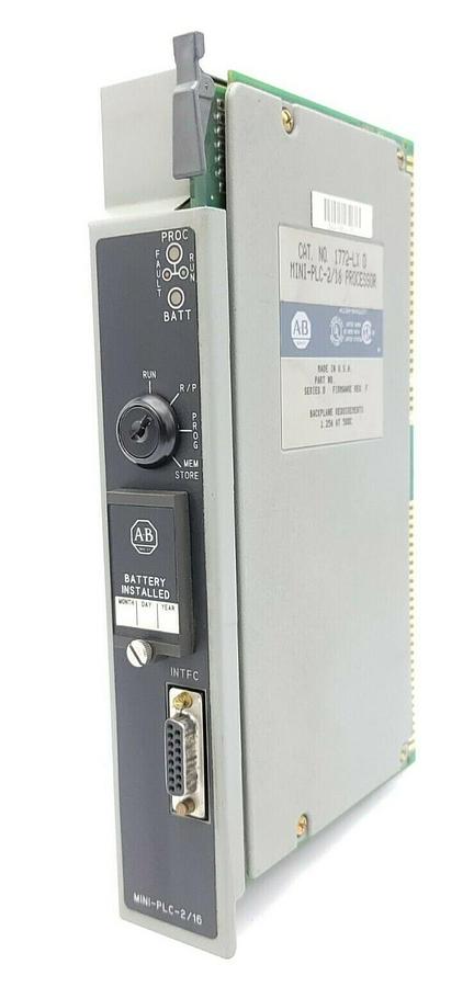 Used ALLEN BRADLEY 1772-LX D MINI-PLC-2/16 PROCESSOR SER. D FIRMWARE REV. F