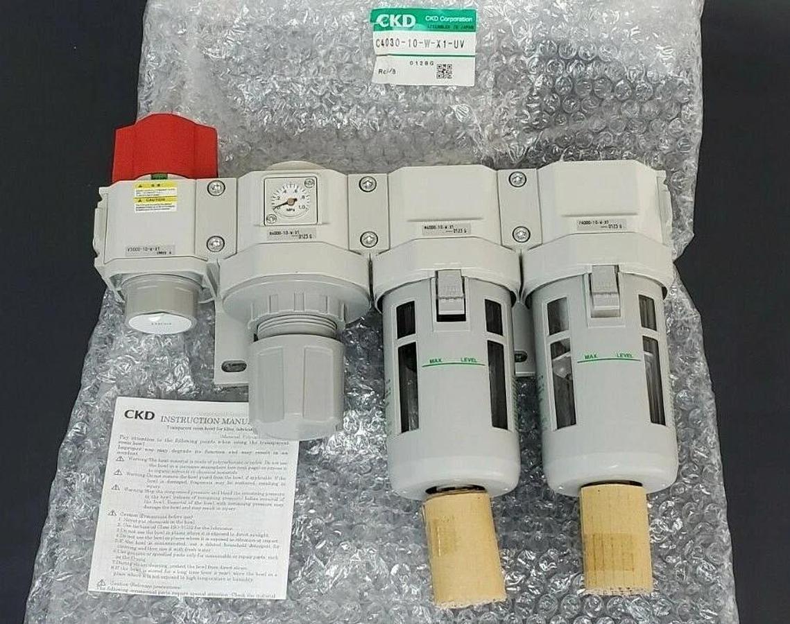 Used NEW CKD C4030-10-W-X1-UV MODULAR TYPE FILTER ASSEMBLY V3000-10-W-X1
