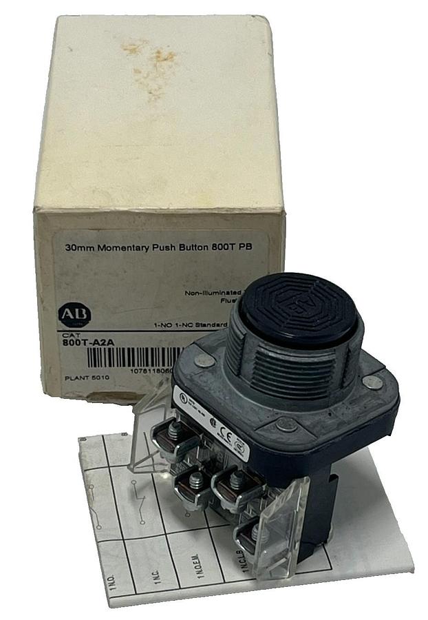 Used ALLEN-BRADLEY 800T-A2A Ser. T Flush Blue Pushbutton Momentary 30.5mm 800TA2A
