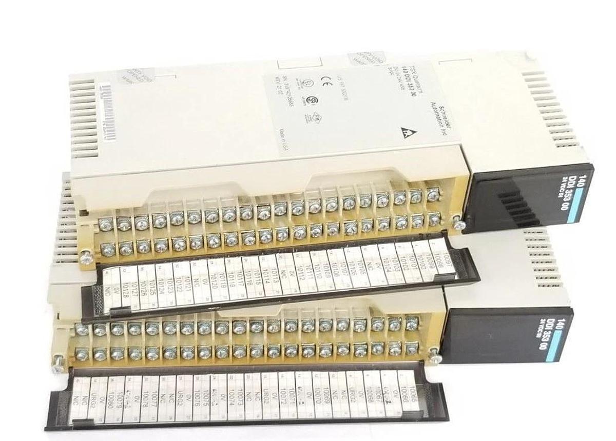 Used LOT OF 2 SCHNEIDER AUTOMATION 140 DDI 353 00 REV. 01.02 INPUT MODULES 140DDI353
