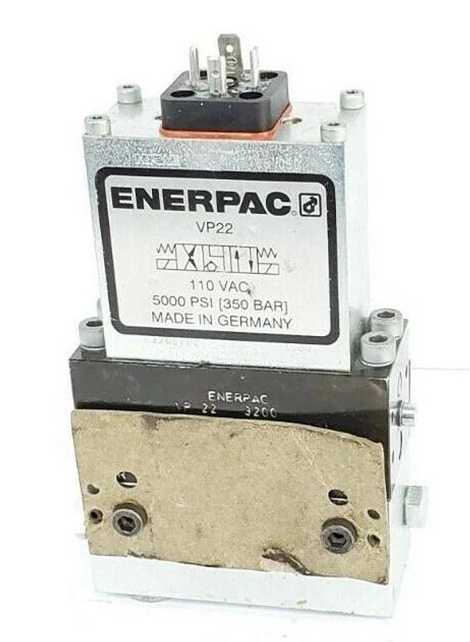 NEW ENERPAC VP22 SOLENOID VALVE 110 VAC, 5000 PSI (350 BAR) VP 22 3200