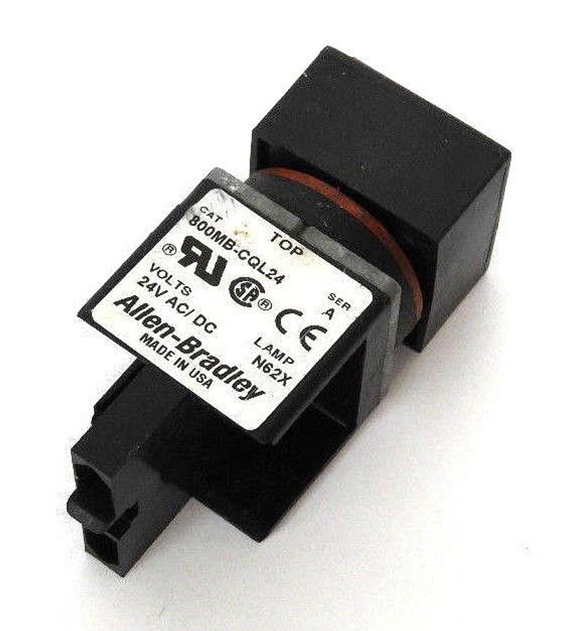 Used ALLEN BRADLEY 800MB-CQL24 PILOT LIGHT SER. A, 800MB-CQL24, 24V, N62X LAMP
