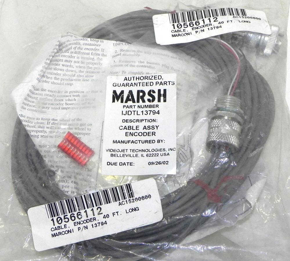 Used NEW MARSH IJDTL13794 CABLE ASSY ENCODER 40' LONG