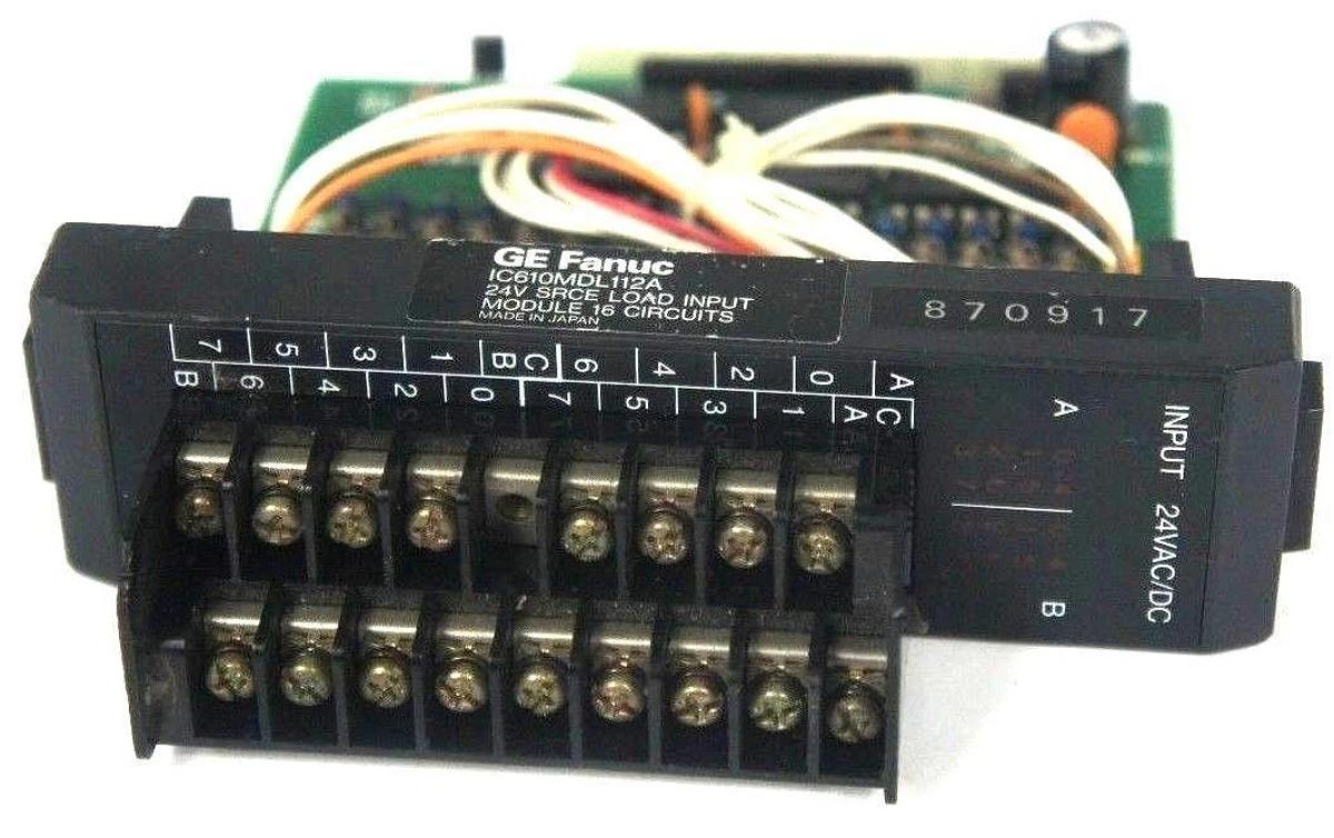 Used GE FANUC IC610MDL112A INPUT MODULE 24V SRCE LOAD INPUT 16 CIRCUITS