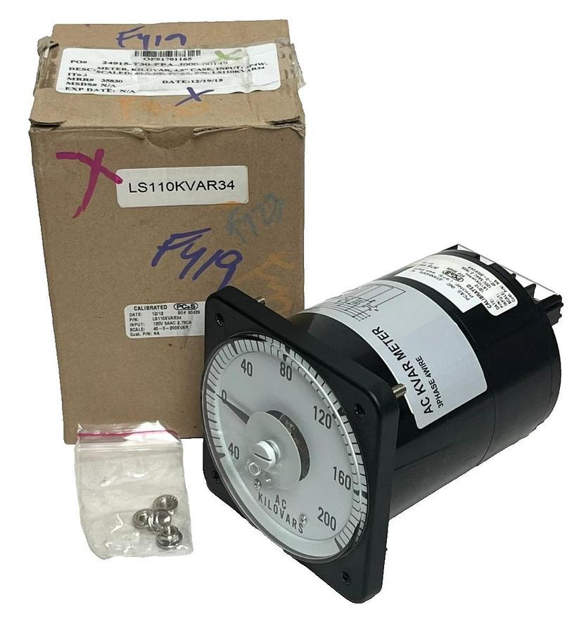 PC&S LS-110 Kilovar Meter | LS110KVAR34 | 120V 5A | Scale 40-0-200 kVAR , NSMP