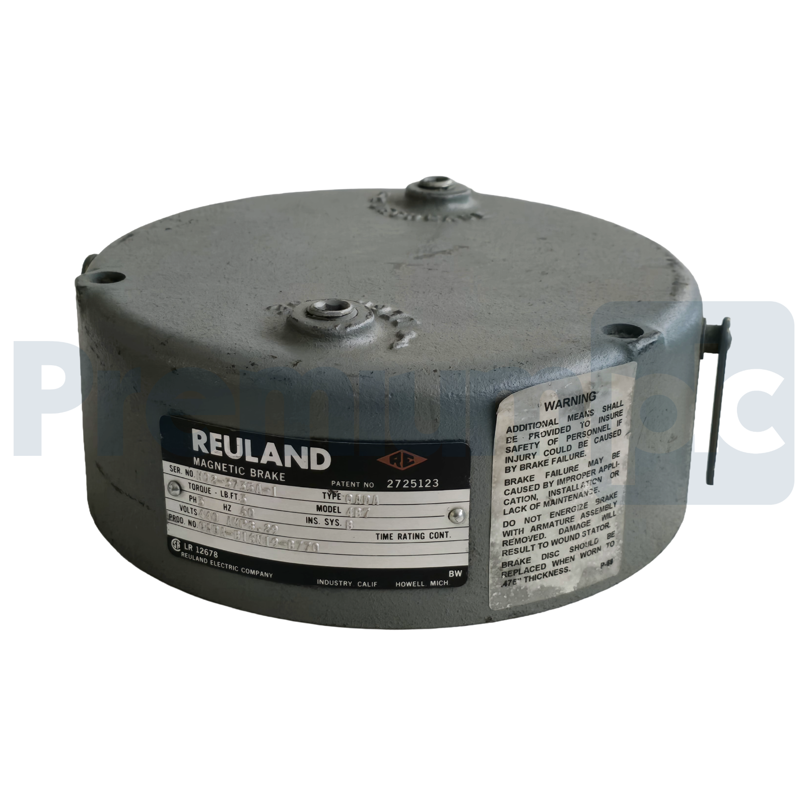 Used Reuland OADA Magnetic Brake Model 4B7 3 lb-ft | 440V 3-Ph 60Hz OADA-B16N19-B770