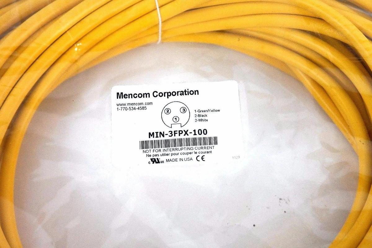 Used NIB MENCOM CORPORATION MIN-3FPX-100 CORD SET MIN3FPX100, 300VOLT, 10AMP
