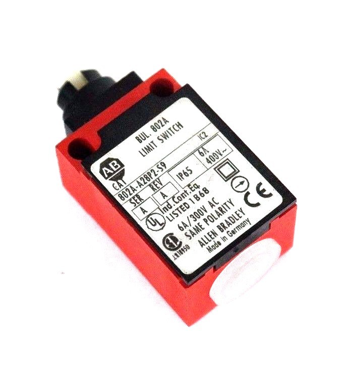 Used NEW ALLEN BRADLEY 802A-A28P2-S9 LIMIT SWITCH SER A, REV A, 802AA28P2S9