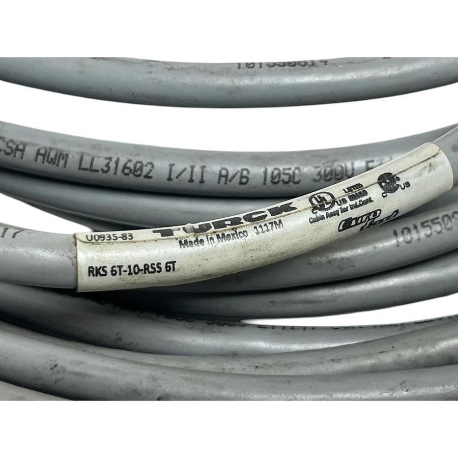 Turck RKS 6T-10-RSS 6T Extension Cordset M12 6-Wire 10m NEW SURPLUS