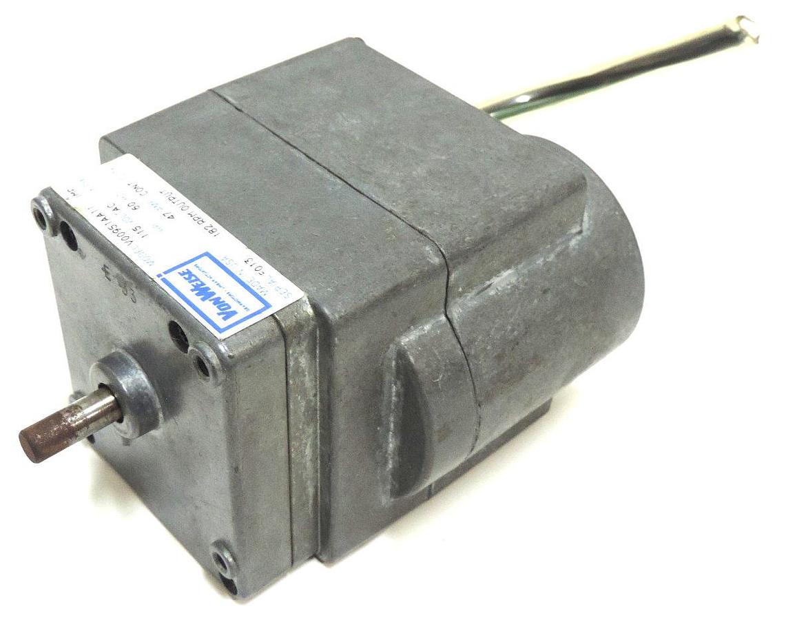 Used VONWEISE V00951AA11 LINEAR ACTUATOR GEAR MOTOR 115V AC, 1PH, 60HZ, .47A, 182RPM