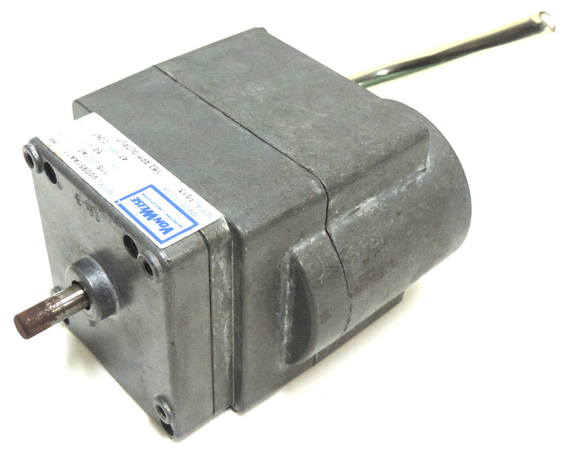 Used VONWEISE V00951AA11 LINEAR ACTUATOR GEAR MOTOR 115V AC, 1PH, 60HZ, .47A, 182RPM