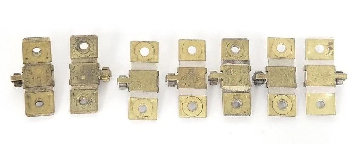 Used LOT OF 7 SQUARE D HEATER ELEMENTS B3.00, B2.40, B10.2, B12.8, B7.70