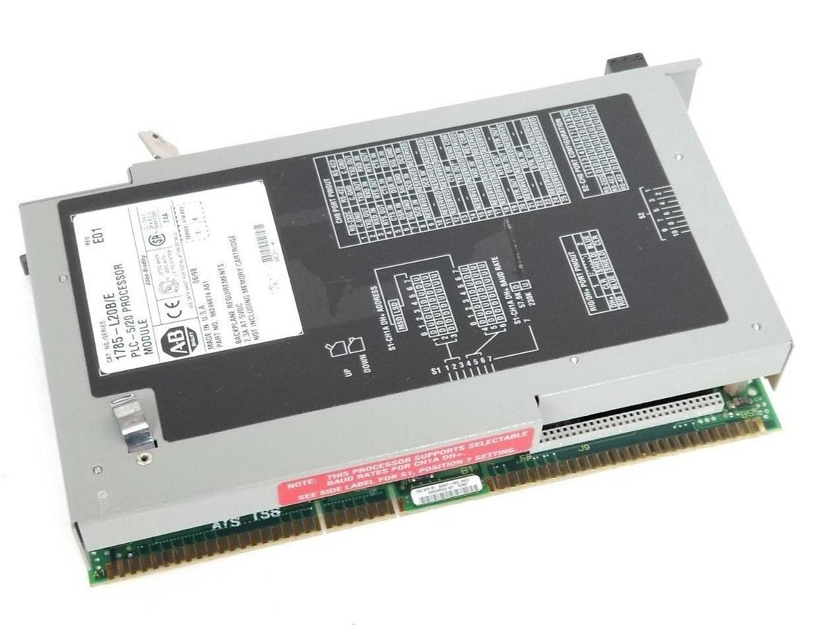 Used ALLEN BRADLEY 1785-L20B/E PROCESSOR MODULE REV. E01 SER. E F/W REV. B 96246674