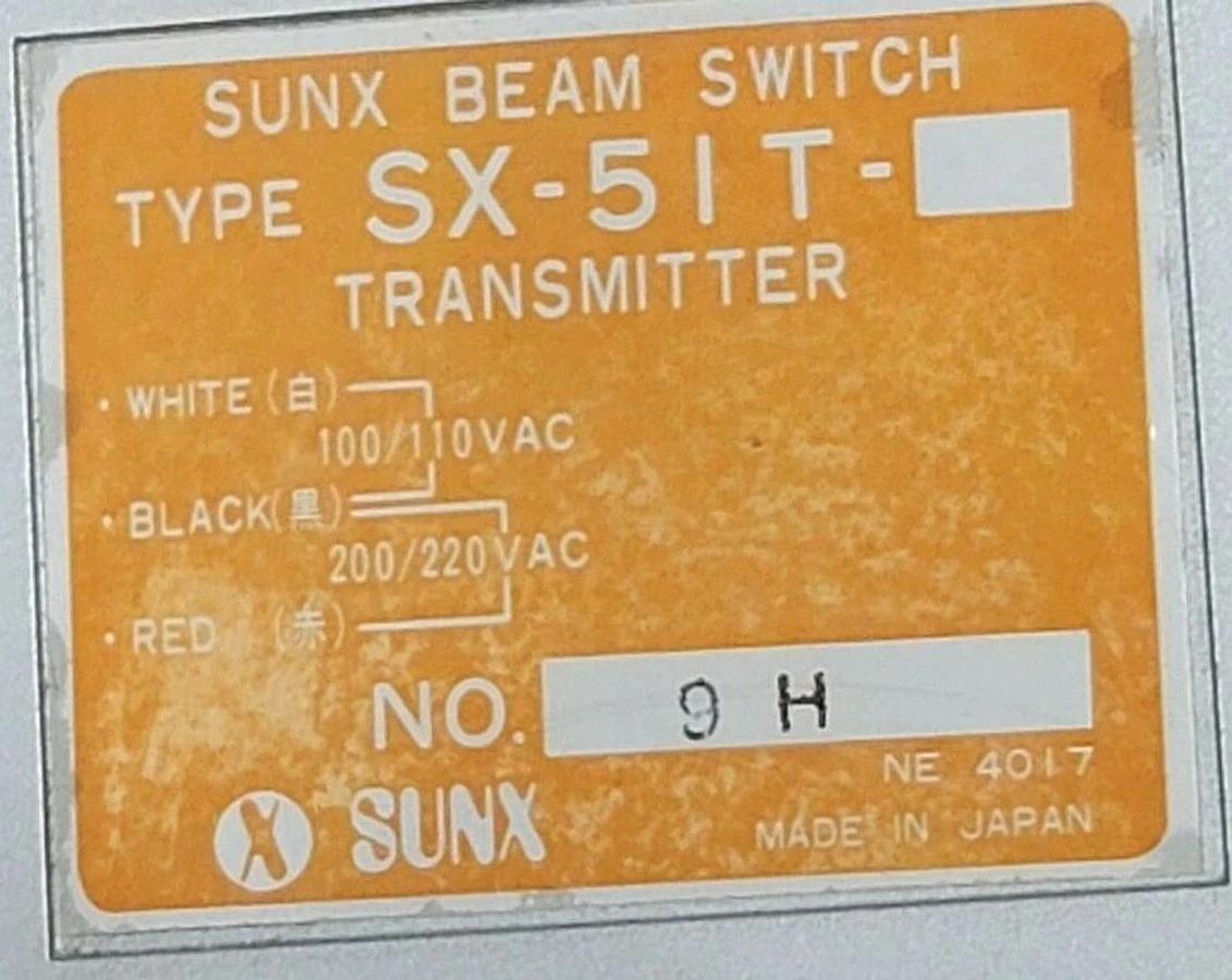 Used MATSUSHITA ELECTRIC SUNX SX-51T BEAM SWITCH TRANSMITTER SX51T