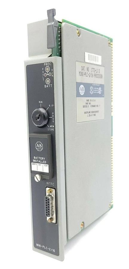 Used ALLEN BRADLEY 1772-LX D MINI-PLC-2/16 PROCESSOR SER. D FIRMWARE REV. F