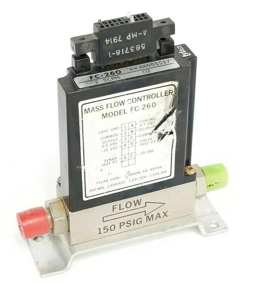 Used TYLAN CORP. FC-260-2-SLPM-02 MASS FLOW CONTROLLER 150PSIG FC-260 FC2602SLPM02