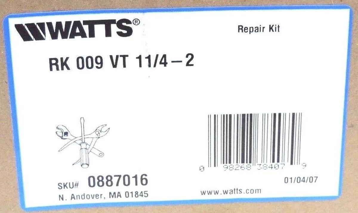 Used NIB WATTS RK-009-VT-11/4-2 BACKFLOW PREVENTER TOTAL RELIEF VALVE KIT 0887016