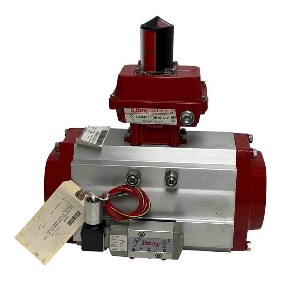 Used Bray 931284 Actuator 50-0406 Limit Switch 630250 Solenoid Valve Assembly