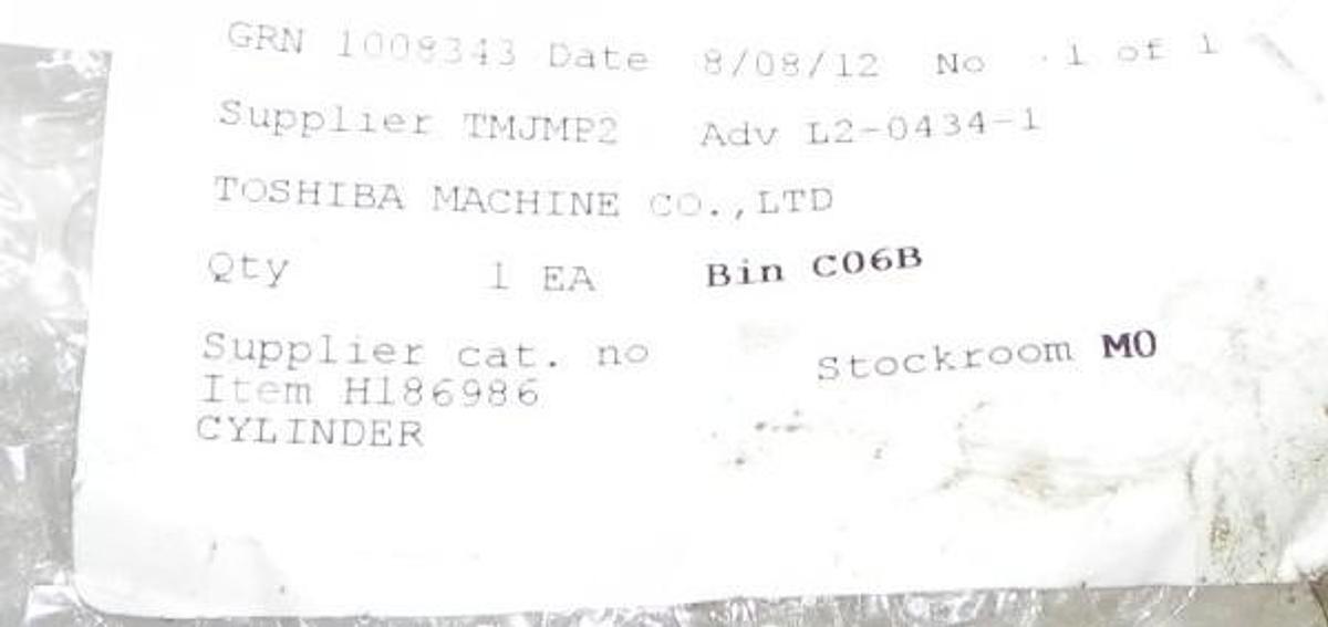 Used NEW TOSHIBA MACHINE CO. CYLINDER H186986, C00176054