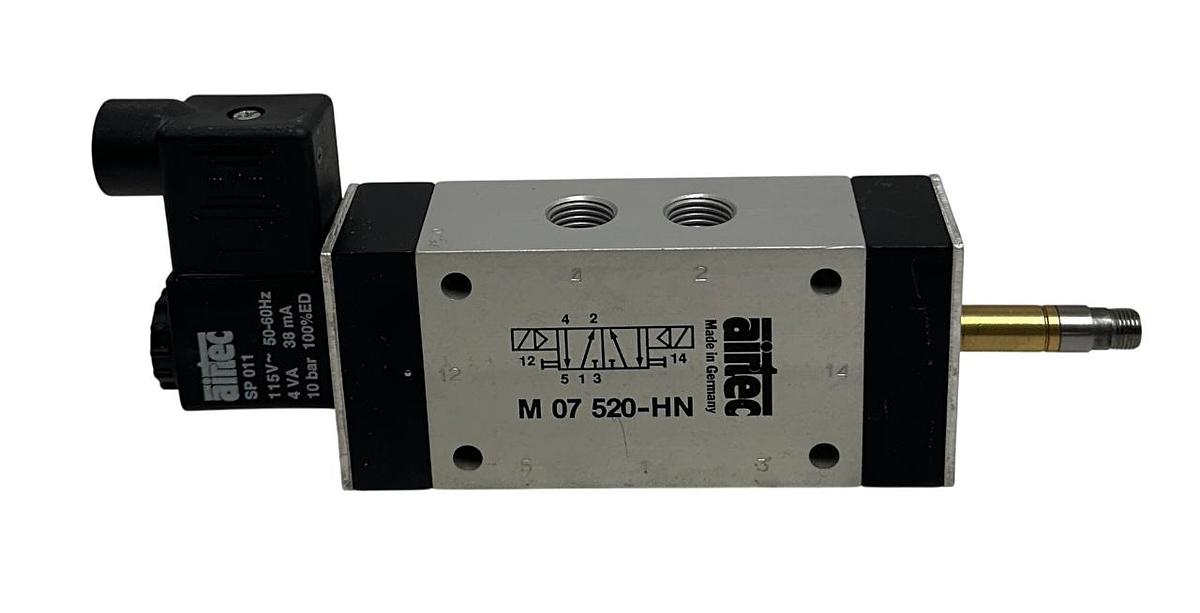 Used AIRTEC M 07 520-HN / M07520HN SERIES M-07 VALVE 5/2-WAY DOUBLE SOLENOID USNP *