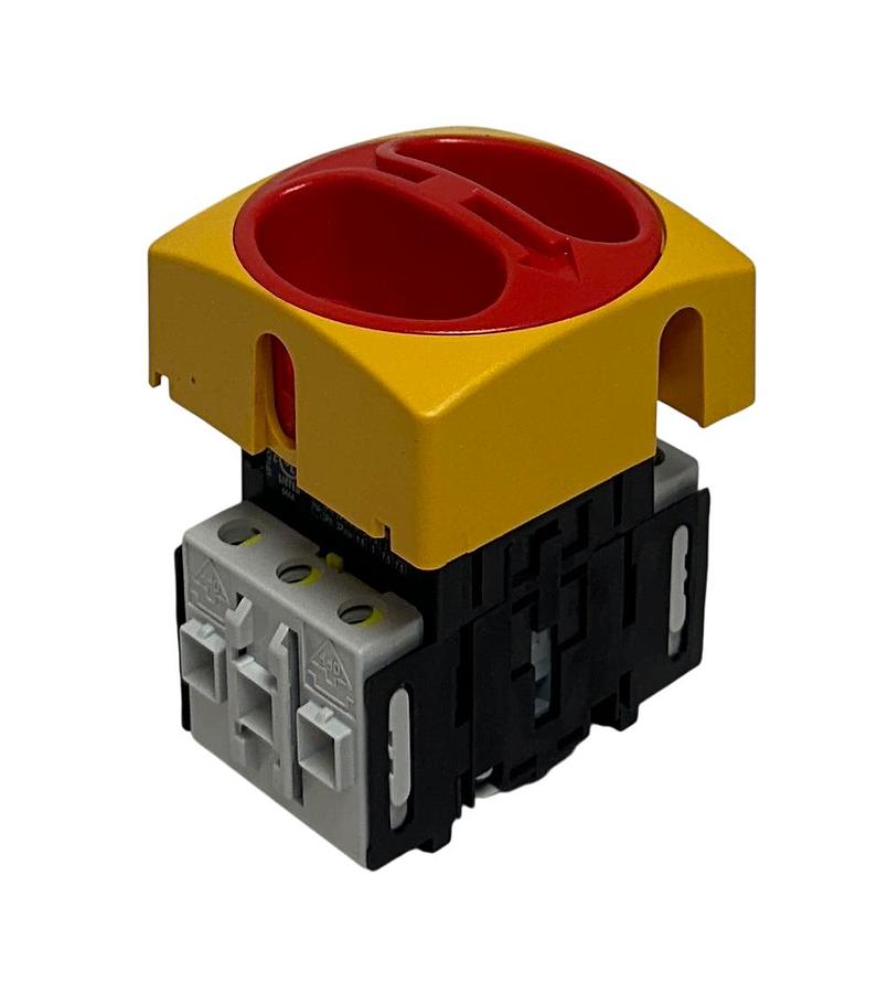 Used BACO 222 102 / 0172001 DISCONNECT SWITCH BP 30076 YELLOW / RED 25A 690V NSMP