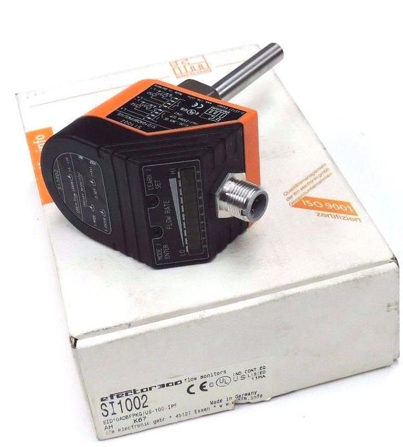 Used NIB IFM EFECTOR SI1002 FLOW MONITOR SID10ADBFPKG/US-100-IPF, U: 20...36V DC