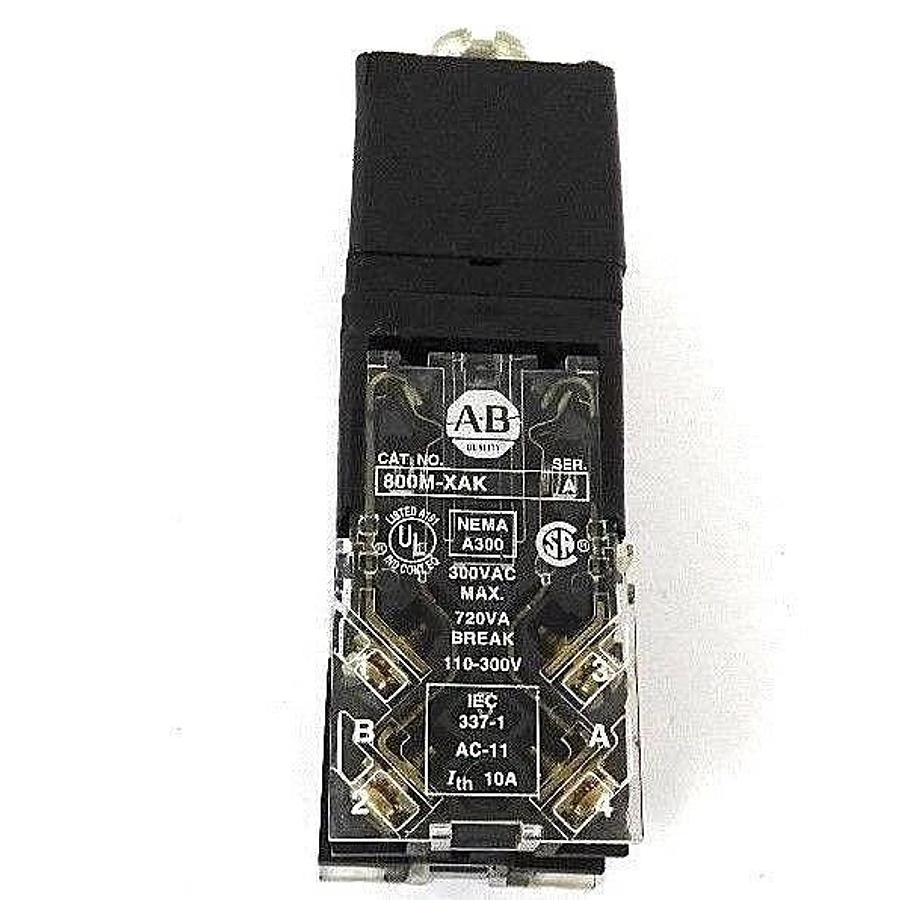 Used ALLEN BRADLEY 800MR-H33B SELECTOR SWITCH SER. A W/ 800M-XAK SER. A CONTACTS