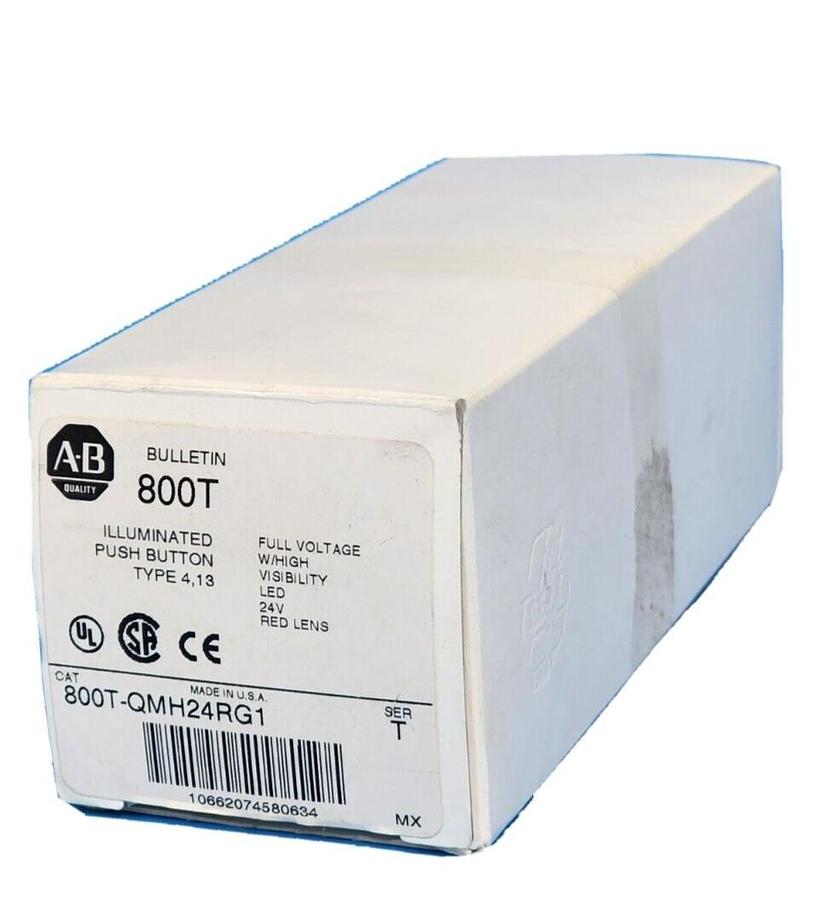 Used NEW ALLEN BRADLEY 800T-QMH24RG1 /T ILLUMINATED PUSH BUTTON 24V RED 800TQMH24RG1