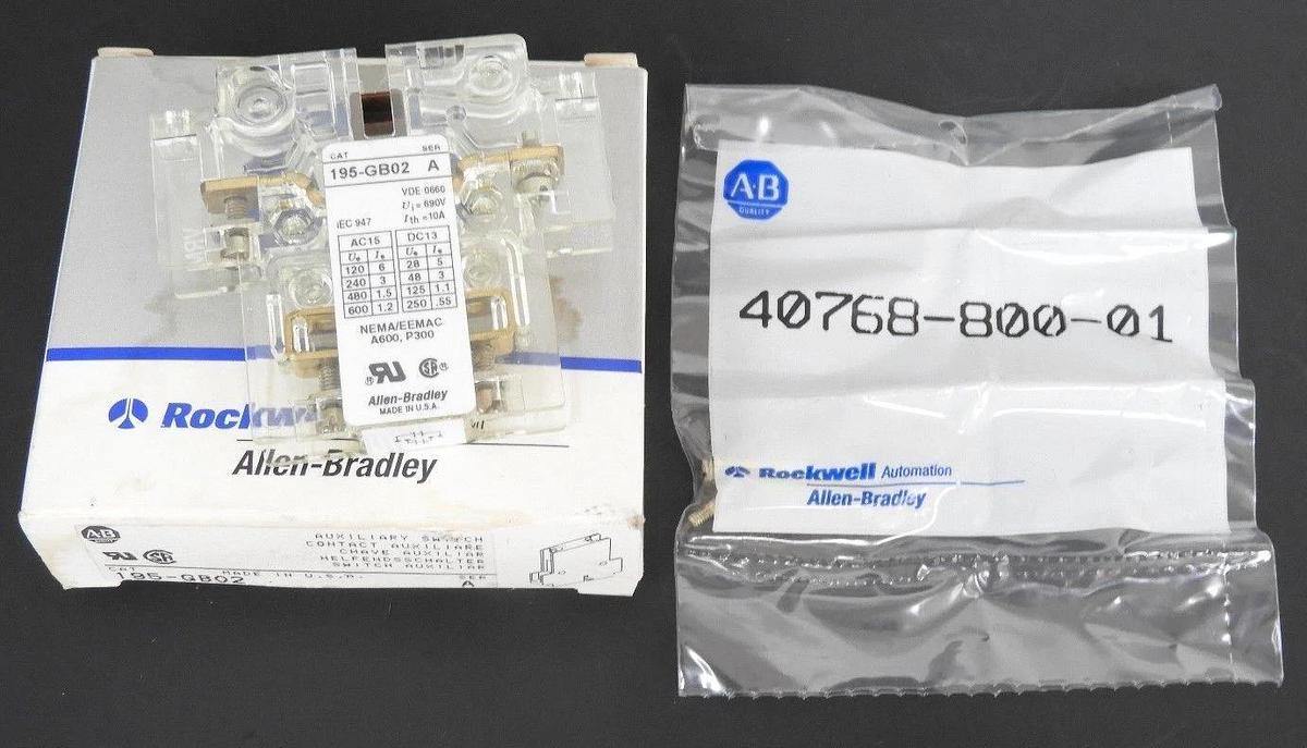 Used NIB ALLEN BRADLEY 195-GB02 AUXILIARY SWITCH 195GB02 SER. A