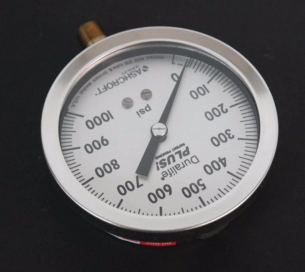 NIB ASHCROFT 35-1009-AW-02L-1000#-LL DURALIFE GAUGE 3-1/2 INCH, 1QA-42178-017