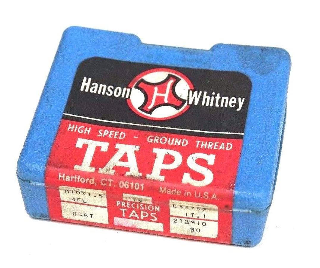 Used 10 NIB HANSON WHITNEY M10X1.5 4 FL HIGH SPEED TAPS, 2TBM10, D-6T, E33752, IT.1