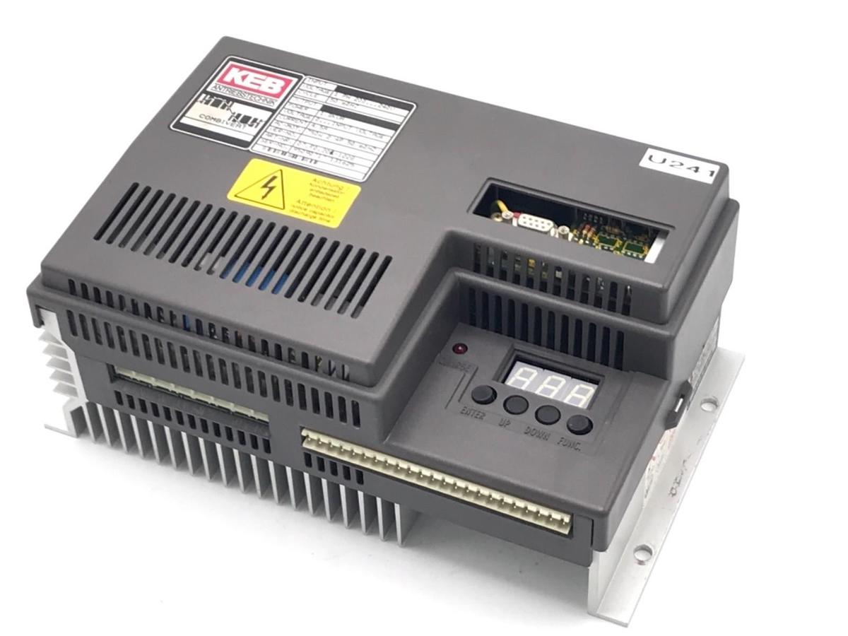 Used KEB 07.F0.201-1228 COMBIVERT DRIVE 1PH, 200-240V, 50/60HZ 1,8KVA 4,5A